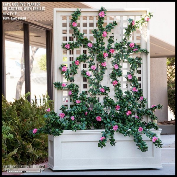 Rolling Trellis Space Divider/Privacy Screen with Artificial Azaleas | Artificial Plants Unlimited blog